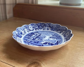 Vintage Spode Blue Italian Fluted Serving Dish S W17cm, England 1976-1999