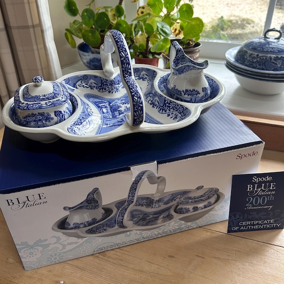 Spode Blue Italian 200th Anniversary Entertainment Set W38cm