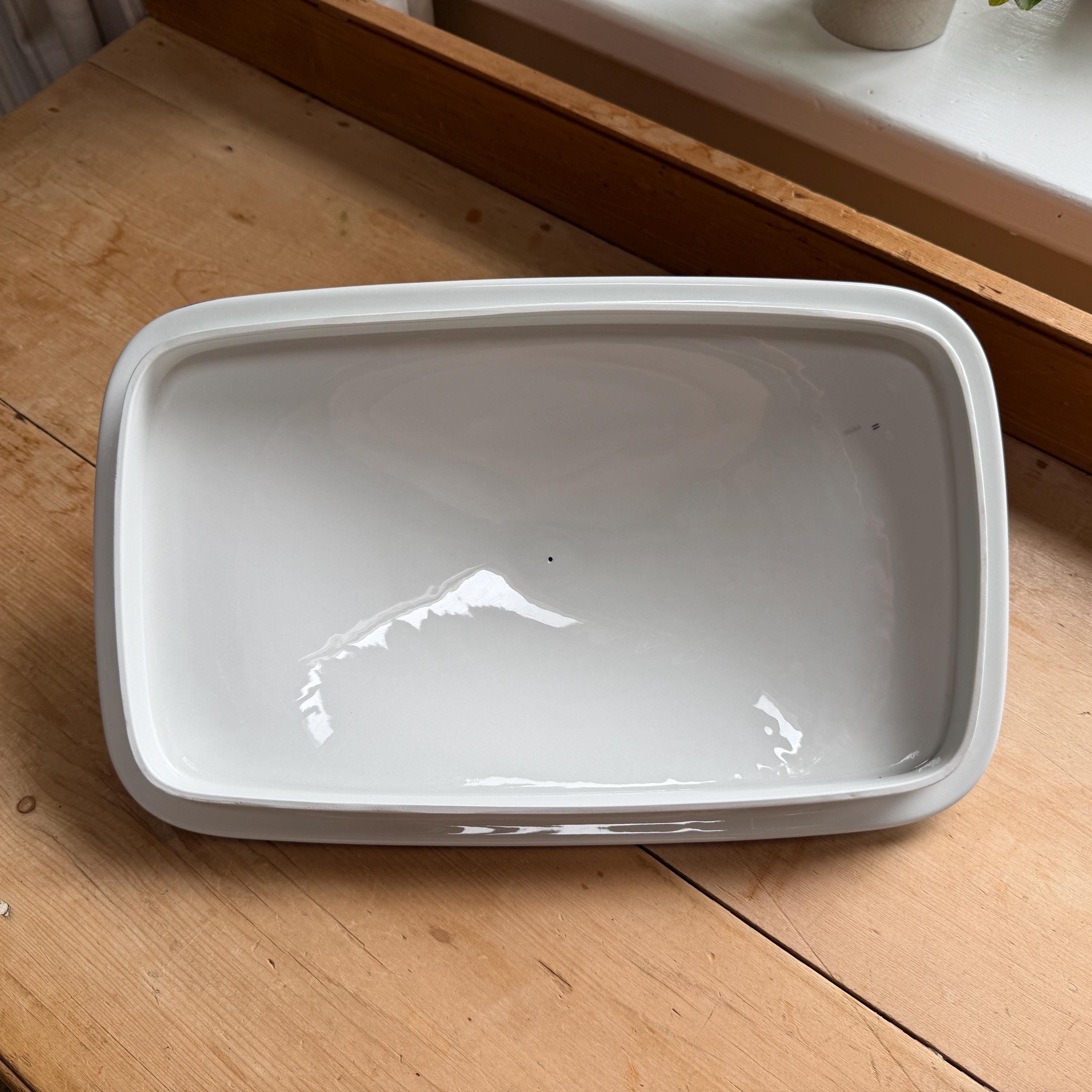 Vintage Spode Blue Italian Large Straight Side Bread Box or Bin
