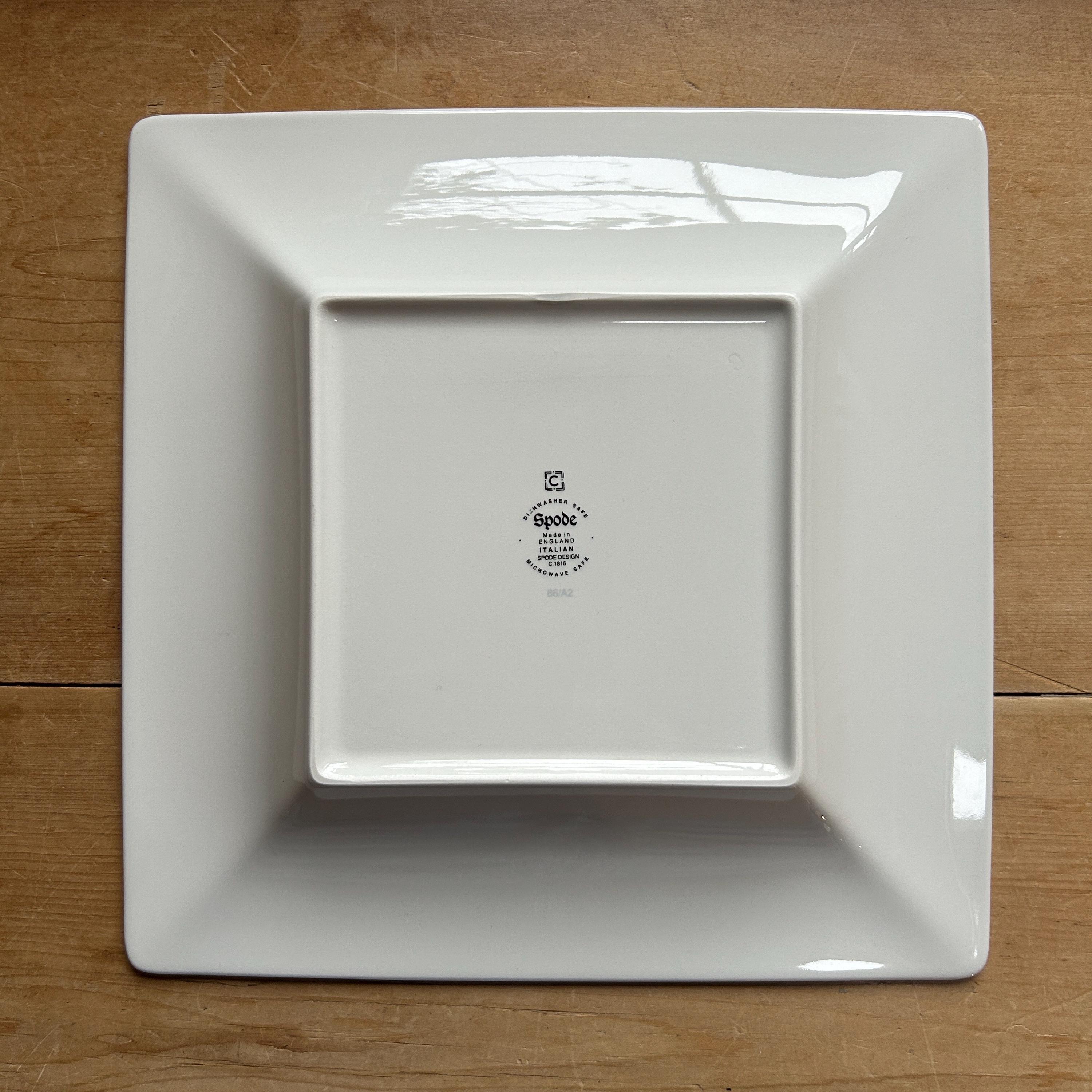 ヴィンテージ スポード ブルーイタリアン スクエアサービング