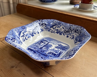 spodeスポードブルーイタリアン スクエア プラッター アンティーク