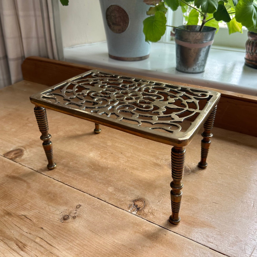 Solid Brass Footman Stool Trivet John Cartland England Etsy