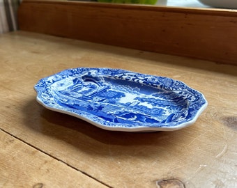 Vintage Copeland Spode Blue Italian Octagonal Serving Dish or