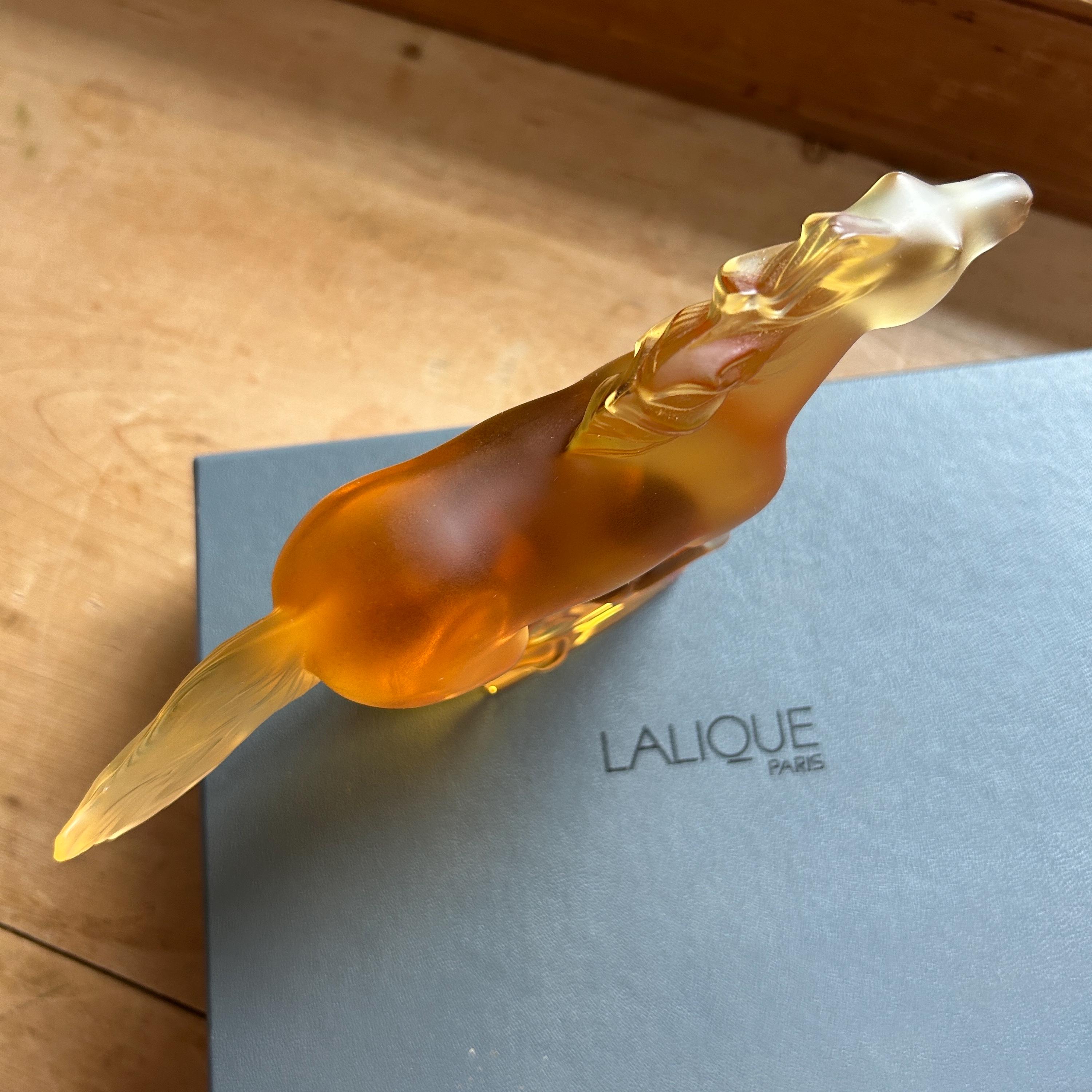 Vintage Lalique Kazak Galloping Horse by Marie-claude in Golden