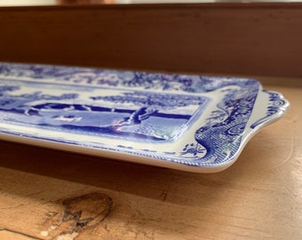 ヴィンテージ スポード ブルーイタリアン サンドイッチトレイ W34cm