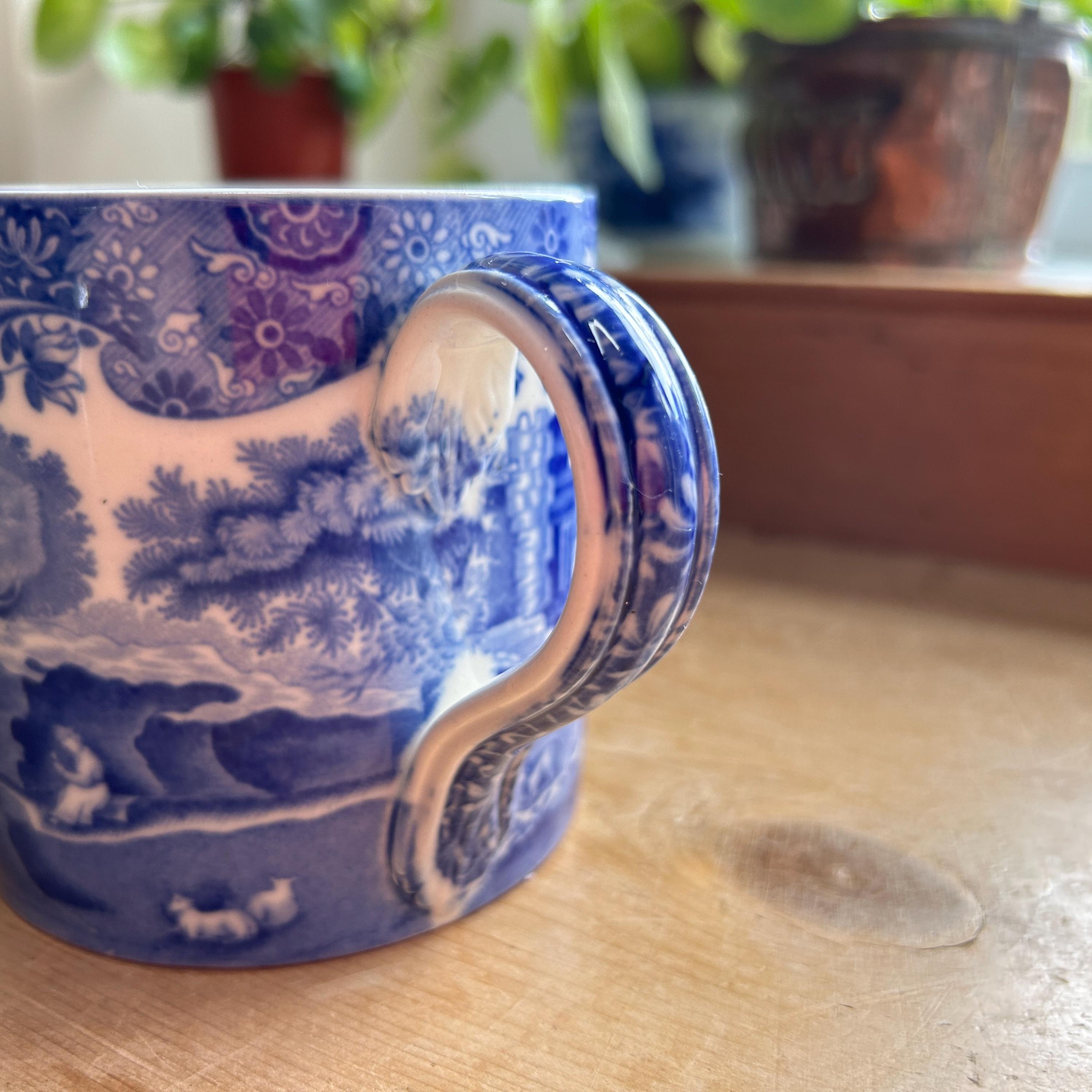 Antique Copeland Spode Blue Italian Double Handled Cup 'avld Lang
