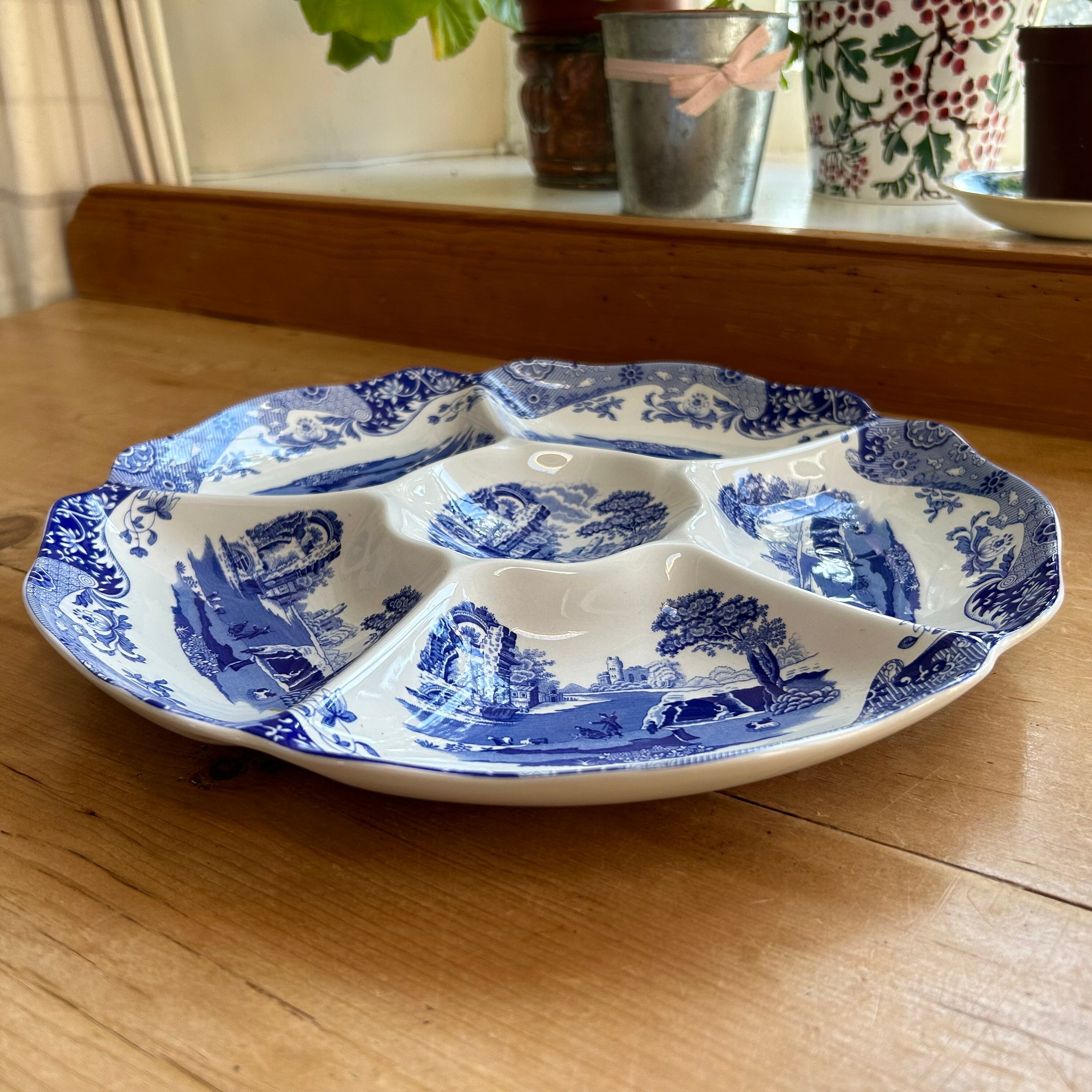 【8枚セット】美品！Spode Blue Italian 青白い風景画 大皿 8枚セット】美品！Spode Blue Italian 青白い風景画 大皿