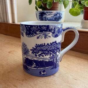 Portmeirion Spode Blue Italian 0.6L 1pt Large Mug H11cm, England aft2009