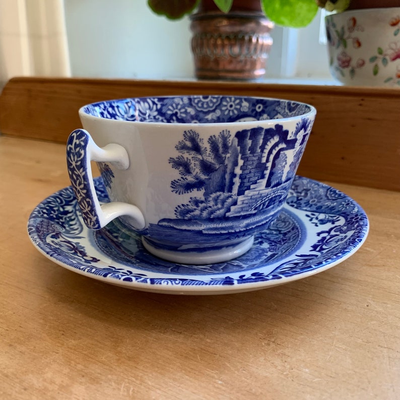 Spode Blue Italian Breakfast Cup and Saucer - Thumbnail 3