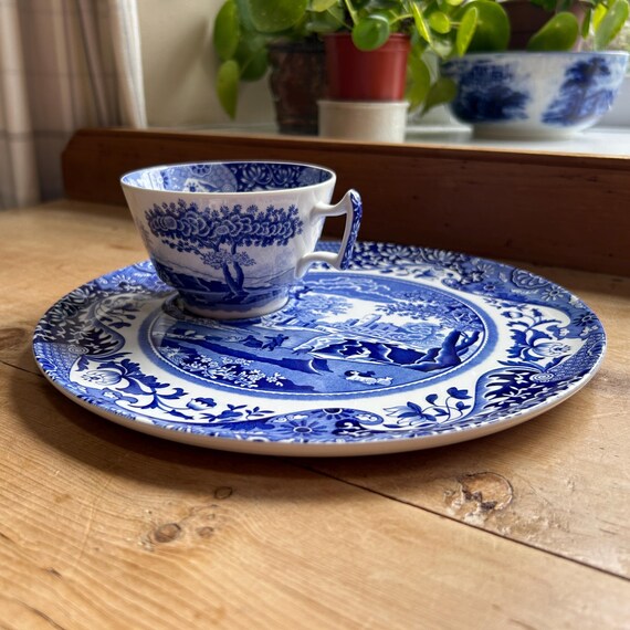 Spode Blue Italian Breakfast Tray Set W26.5cm, England 2007 - Etsy