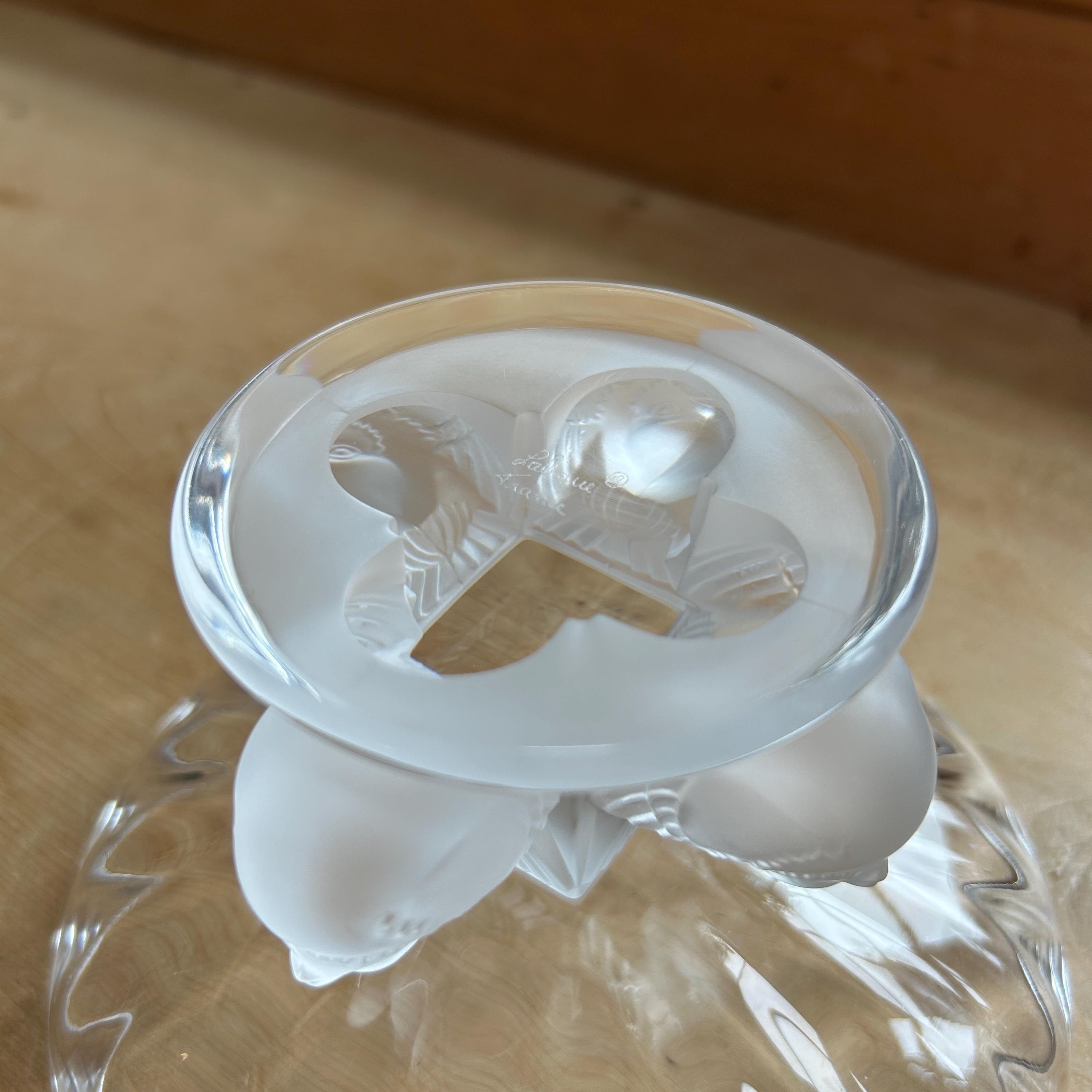 Vintage Lalique Nogent Compote Bowl by Marc With Four Sparrows