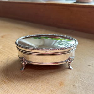 Antique Edwardian Sterling Silver Jewellery Box W9.4cm, James Deakin Chester 1907