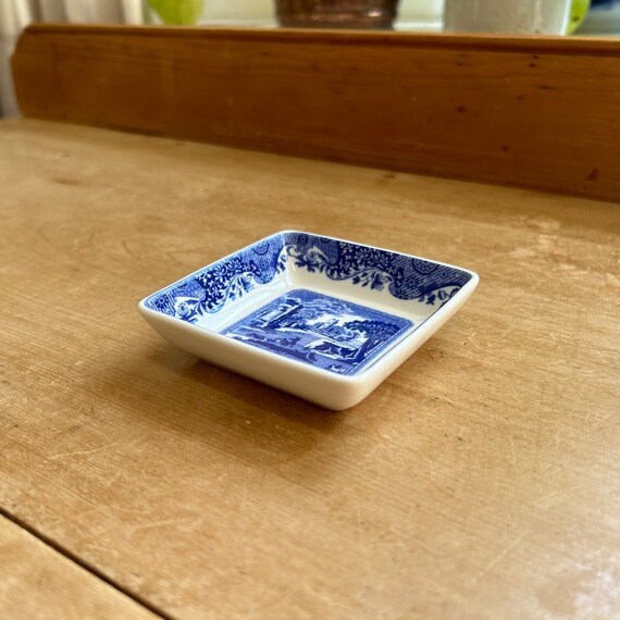 spodeスポードブルーイタリアン スクエア プラッター アンティーク