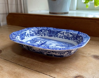 Vintage Spode Blue Italian Serving Dish W23.5cm, England 1976-1999