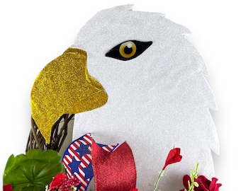 Patriotic bald eagle attachment, July 4th Theme Wreath attachment , USA Wreath Decoration