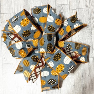 Fall pumpkin lantern Bow, farmhouse pumpkin Bow for home decorating, fall Garland Bow, Tiered Tray Decor