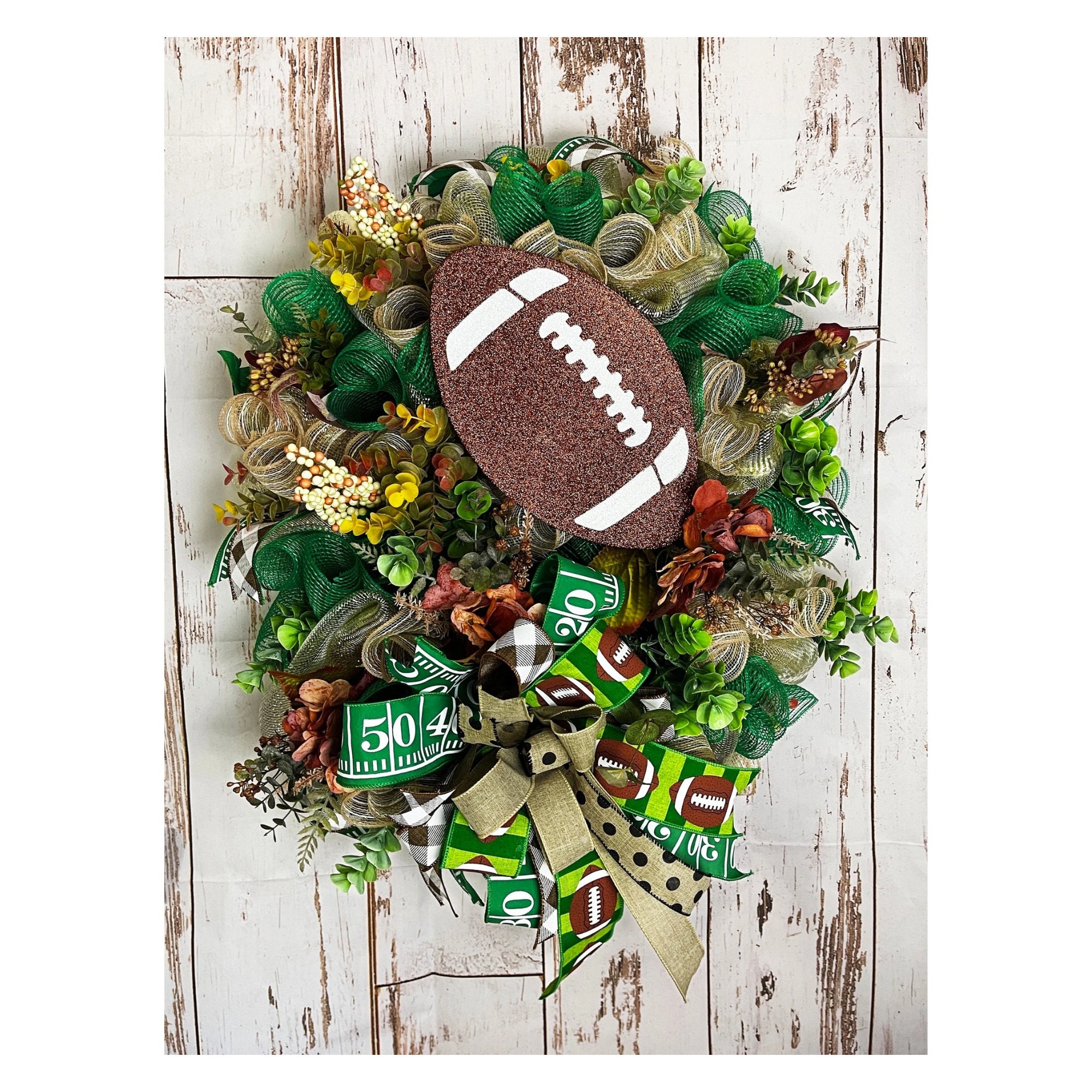 Football Season Wreath for Front Door, Fall Football Home Decor
