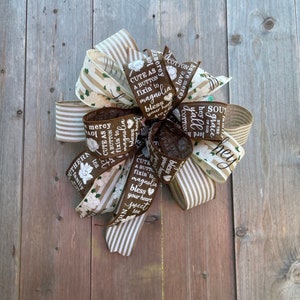 Magnolia Mailbox Topper Bow, southern hospitality home decoration , Gift Bow, Summer garland bow , Tiered Tray Bow, Lantern porch decoration