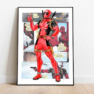 Deadpool download print, digital superhero poster, printable superhero art for nursery