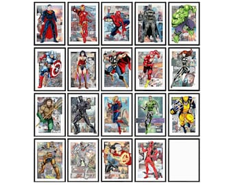 Superhero Print Set | Etsy
