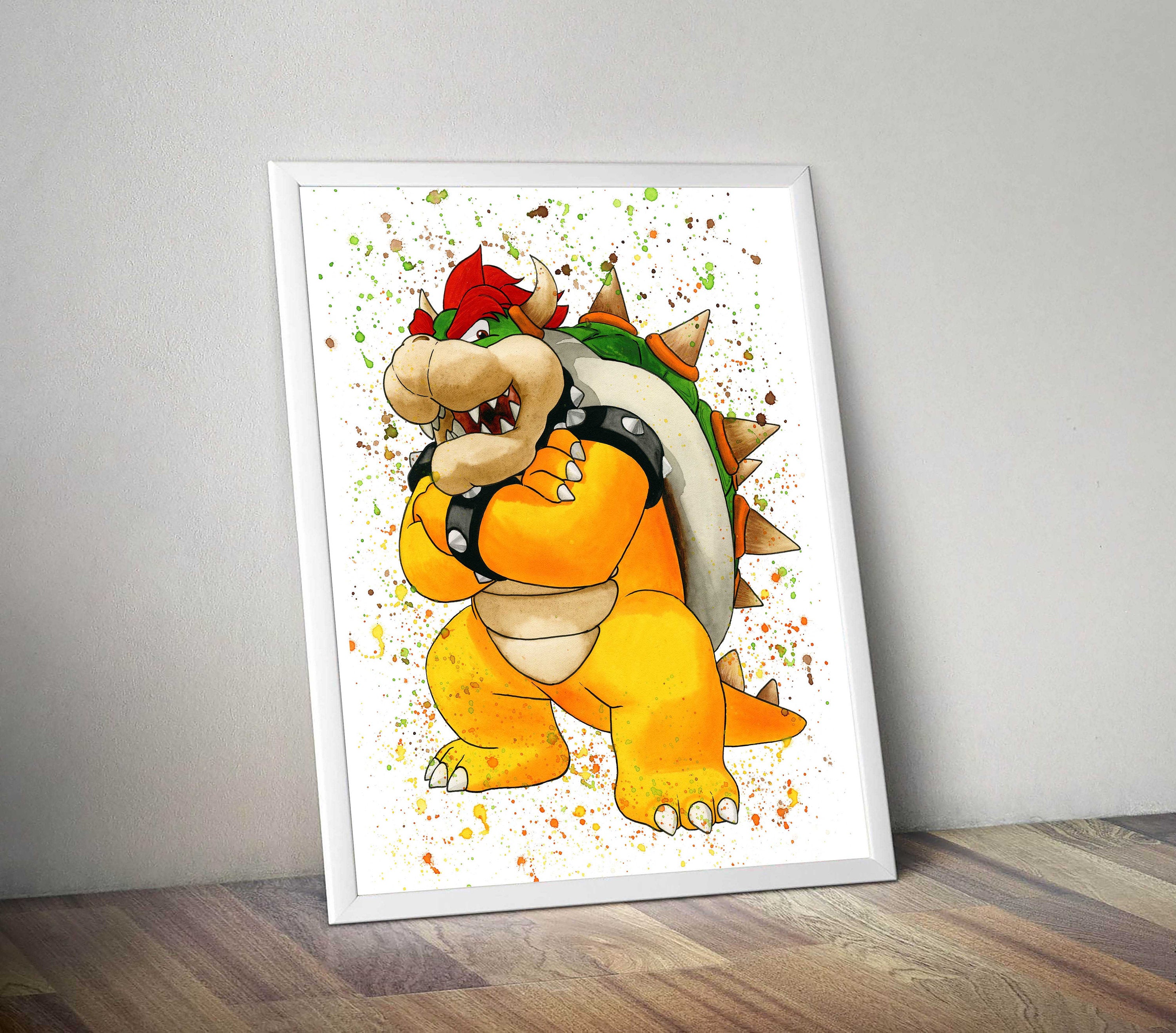 Set 6 Super Mario Download Print, Mario Watercolor Art Poster for Kids ...