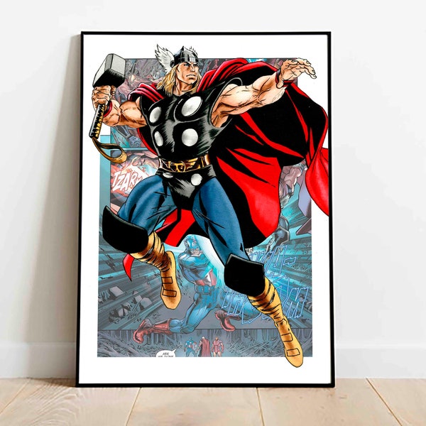 Thor download print, digital superhero poster, printable superhero art for nursery