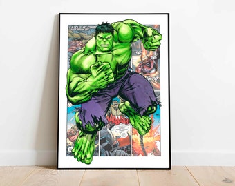 Hulk download print, digital superhero poster, printable superhero art for nursery