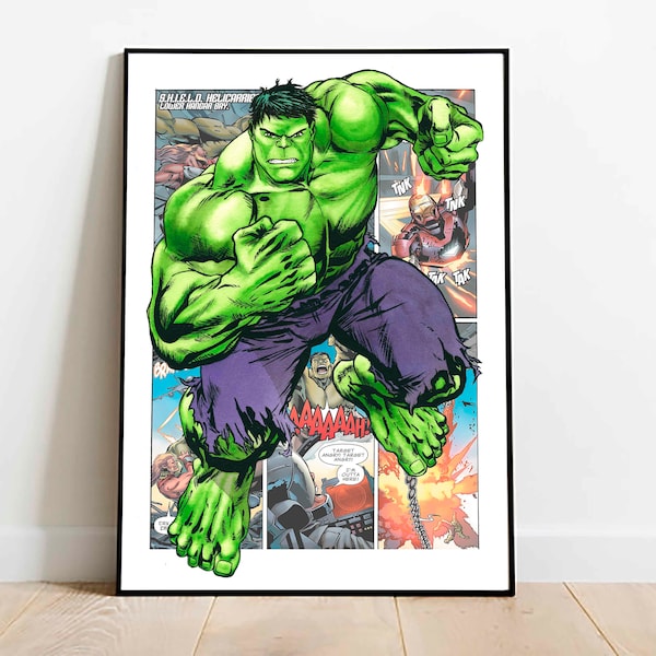 Hulk download print, digital superhero poster, printable superhero art for nursery