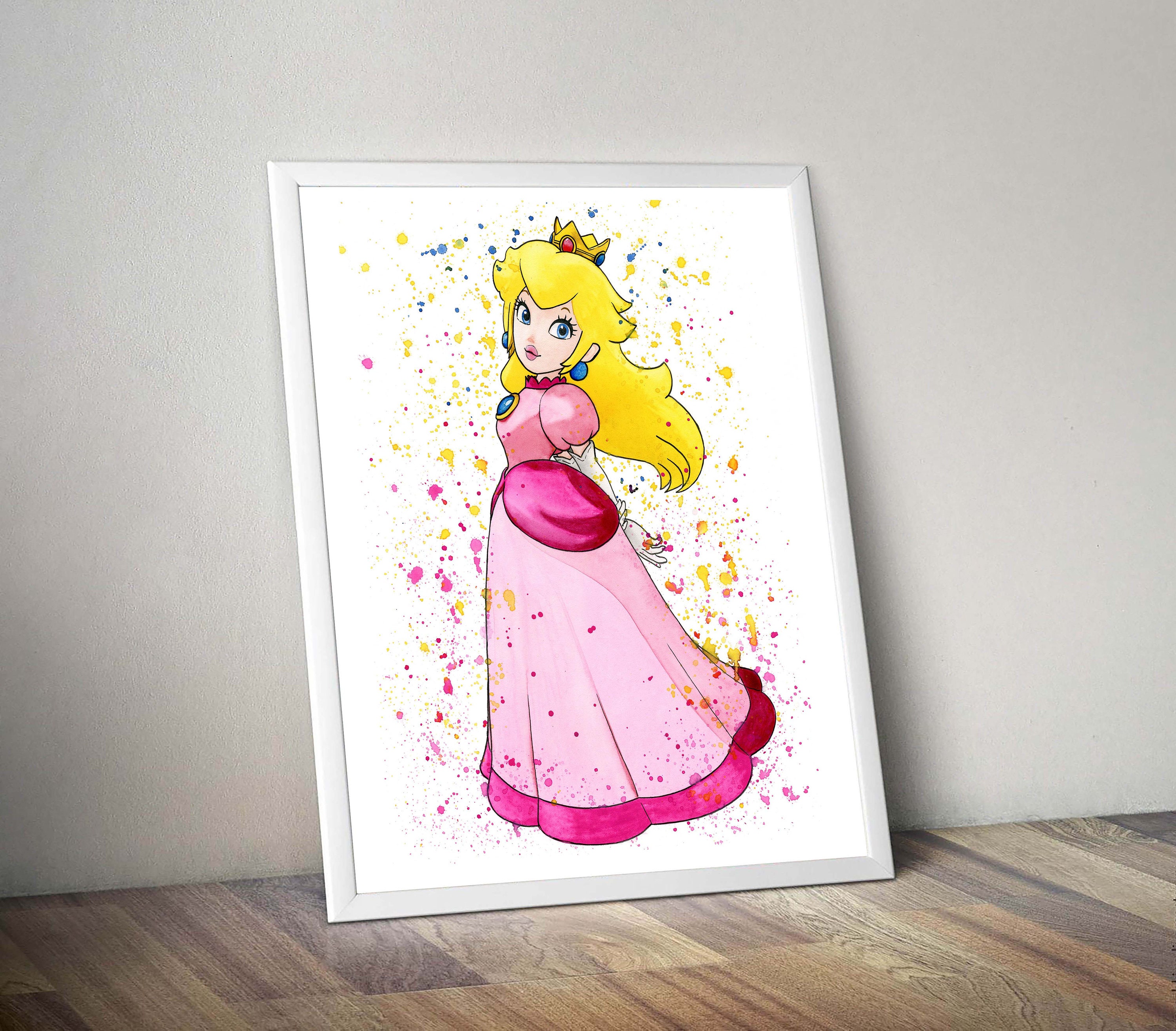 Set 6 Super Mario Download Print, Mario Watercolor Art Poster for Kids ...