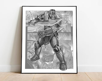 Thanos download print, digital superhero poster, printable superhero art for nursery