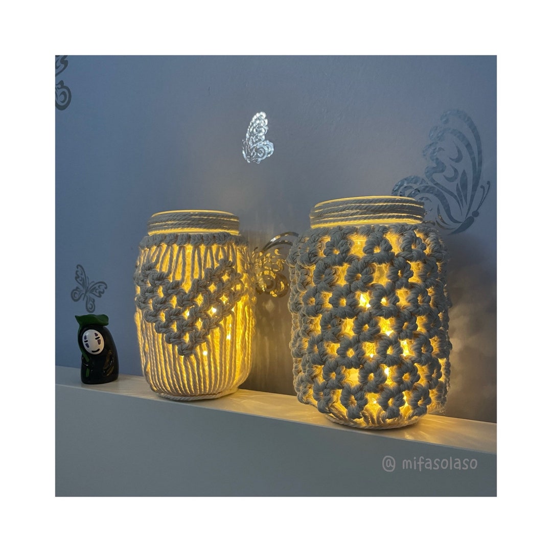 Cute Macrame Jar Candle Holder / Macrame Vase / Christmas Etsy