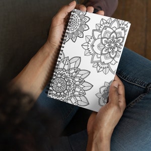 Spiral Notebook with Hand Drawn Cover | Dotted Line | Fun Journal | For Stress Relief | For Mental Health