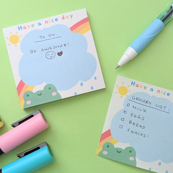 Frog Sticky Note - 50 Sheets - Kawaii Notepad - Cute Stationary