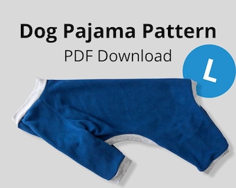 Dog Pajamas Sewing Pattern PDF Download | Size L | Dog Clothing Pattern, Whippet, Medium Dog, Digital Download, Dog Onesie, Post Surgery