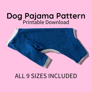 Dog Pajamas Sewing Pattern PDF Download | 9 Size Bundle | Clothing, Italian Greyhound, Big Dog, Great Dane, Digital, Onesie, Whippet
