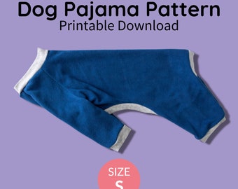 Dog Pajamas Sewing Pattern PDF Download | Size S | Small Dog Clothing Pattern, Italian Greyhound, Digital Download, Dog Onesie, Post Surgery