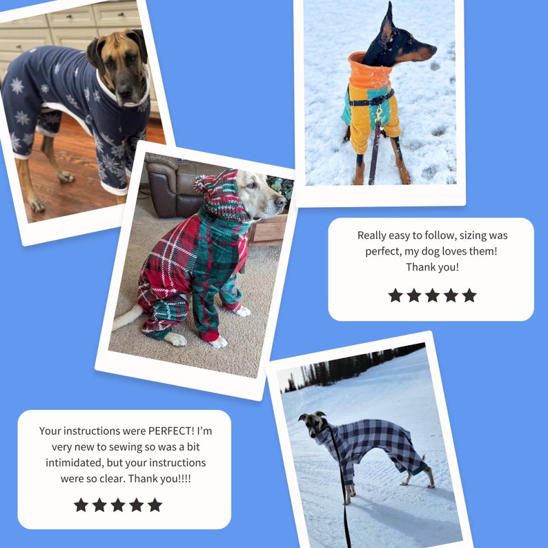 Dog Pajamas Sewing Pattern PDF Download Size XL Large Dog Breed Clothing Pattern, Big Dog, Greyhound, Pittbul, Dog Onesie, After Surgery image 7