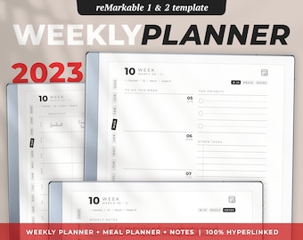 reMarkable 2 Weekly Planner 2025 | 2024 Free included | reMarkable 2 Templates