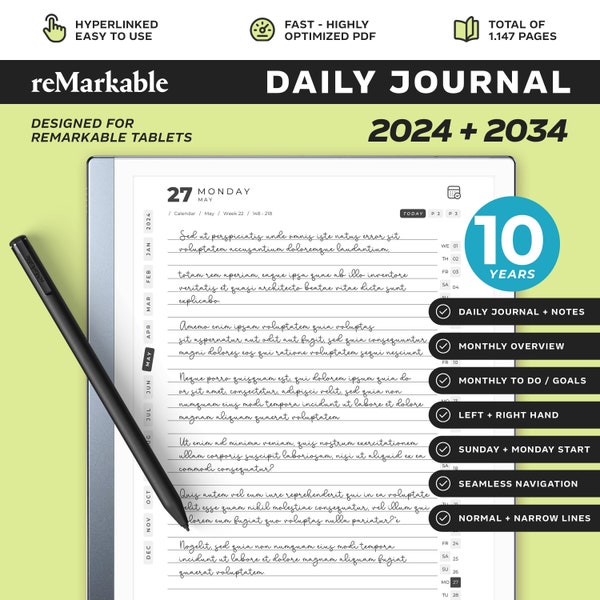 Remarkable 2 Templates 2025 Diary Etsy