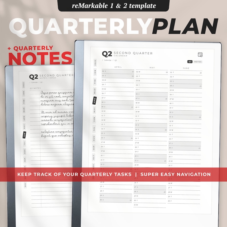 5 Years reMarkable Daily Planner 2024 to 2029 reMarkable 2 Templates Monthly, Quarterly Weekly Bestseller image 8