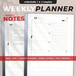 5 Years reMarkable Daily Planner 2024 to 2029 reMarkable 2 Templates Monthly, Quarterly Weekly Bestseller image 6