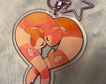 Furret Heart Acrylic Keychain - 2.5”