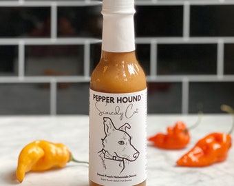 Scaredy Cat - Habanada Peach Mild Hot Sauce, Gourmet, Cadeau pour les gourmets, Rembourrage de bas, Cadeau pour mari, Pendaison de crémaillère, Cadeau pour ami