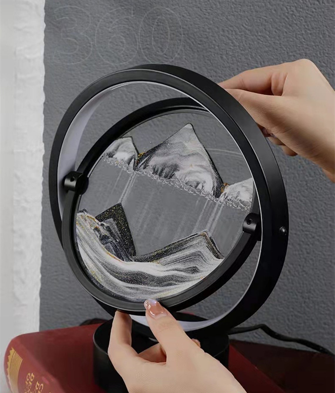 Glowing Moving Sand Art Lamp 3D Moving Sand Art Ornament Etsy