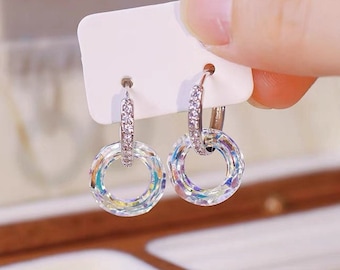 Ultra Sparkly Swarovski Crystal Earrings -Swarovski earrings | sterling silver earrings |Swarovski earrings Australia{ Crystal Earrings