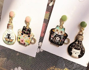 Cute Kitty cat earrings |Cute Drop earrings |Funky cat earrings| cute animal earrings Australia |Trending earrings