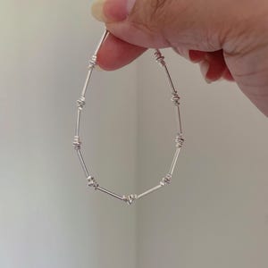 Dunne sterlingzilveren armband - 1,5 mm sterlingzilveren kralenarmband | Minimalistische armband | Zilveren armband | Stapelbare armband
