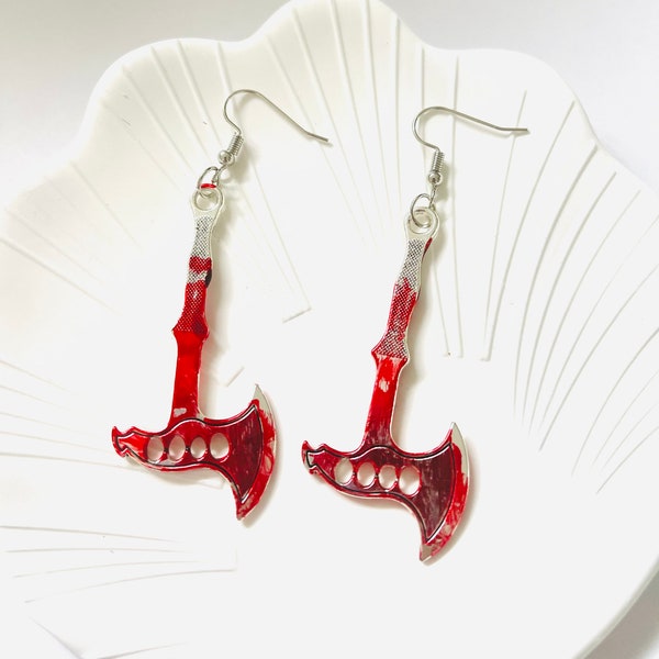 Quirky blood Axe  Earrings |Funky earrings| Quirky creepy Earrings Australia | Quirky earrings|Halloween Earrings