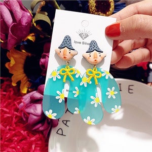 Indiandoll Niedliche Funky Ohrringe| Niedliche Statement Ohrringe | Trendige Ohrringe | Einzigartige Design Acryl Ohrringe| Süße Ohrringe Australien