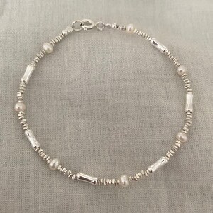 Inka 925 Sterling Silver Dainty 2mm Beaded Stretchy Bracelet - Stackable, Nickel-Free, Made In UK